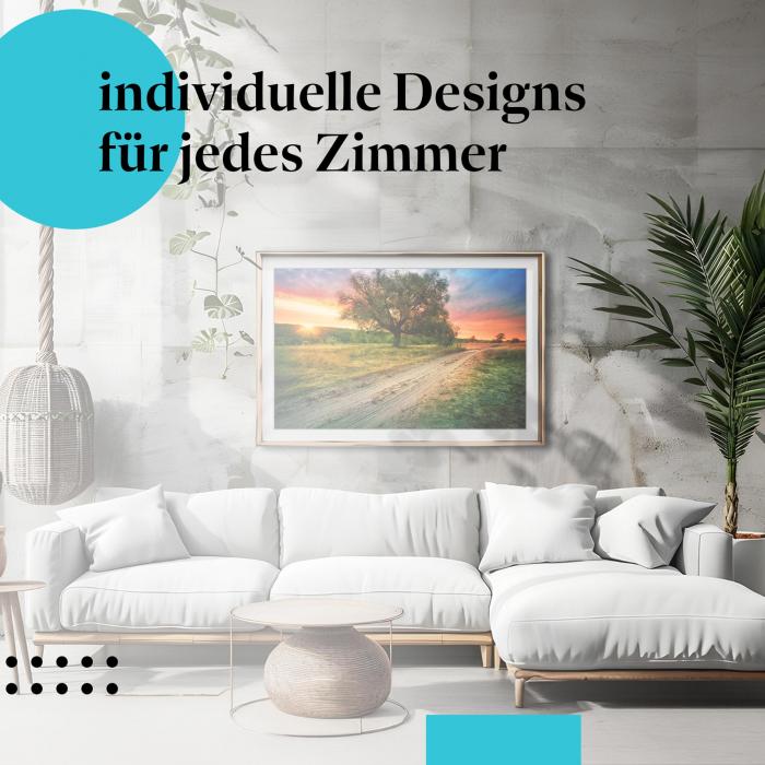 Schlafzimmer Deko: "Sonnenuntergang" Poster: Ruhe & Entspannung in der Natur.