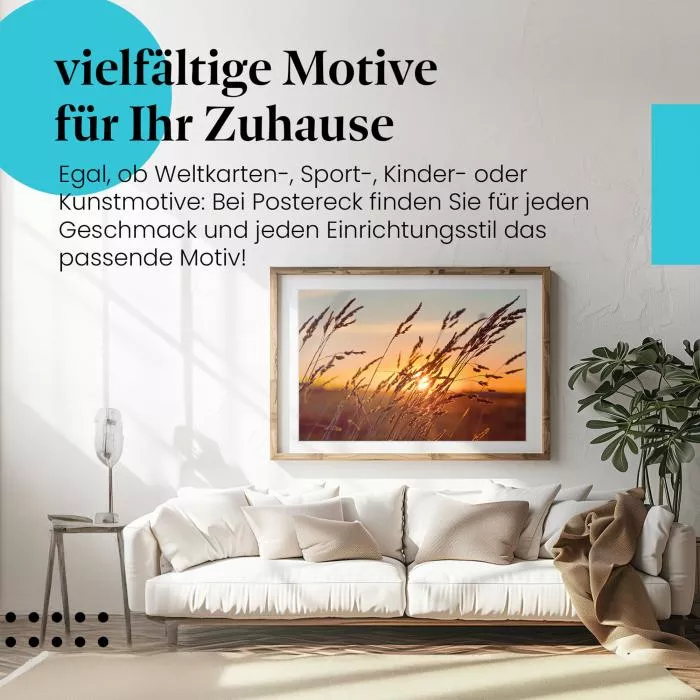Sonnenuntergang im Gras | Postereck 4121