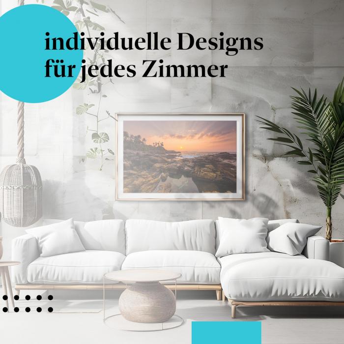 "Magisches Licht": Kunstdruck - Sonnenuntergang an der Küste.