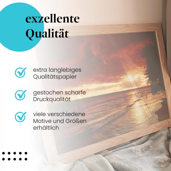 Preview: Sonnenuntergang am Strand: Liebespaar & Romantik | Postereck 0178