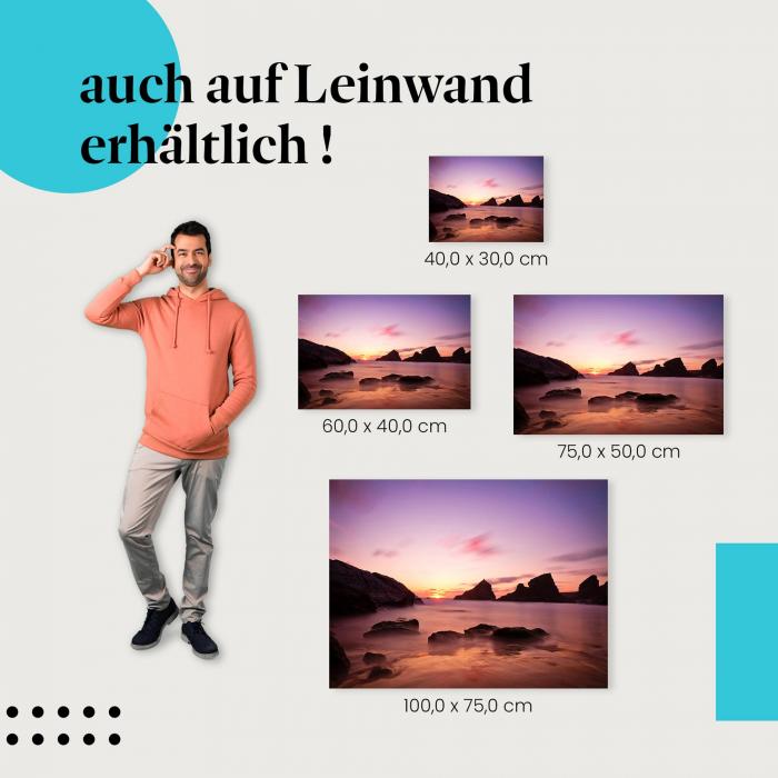 Leinwandbild "Magischer Sonnenuntergang am Strand": Stimmungsvolle Atmosphäre