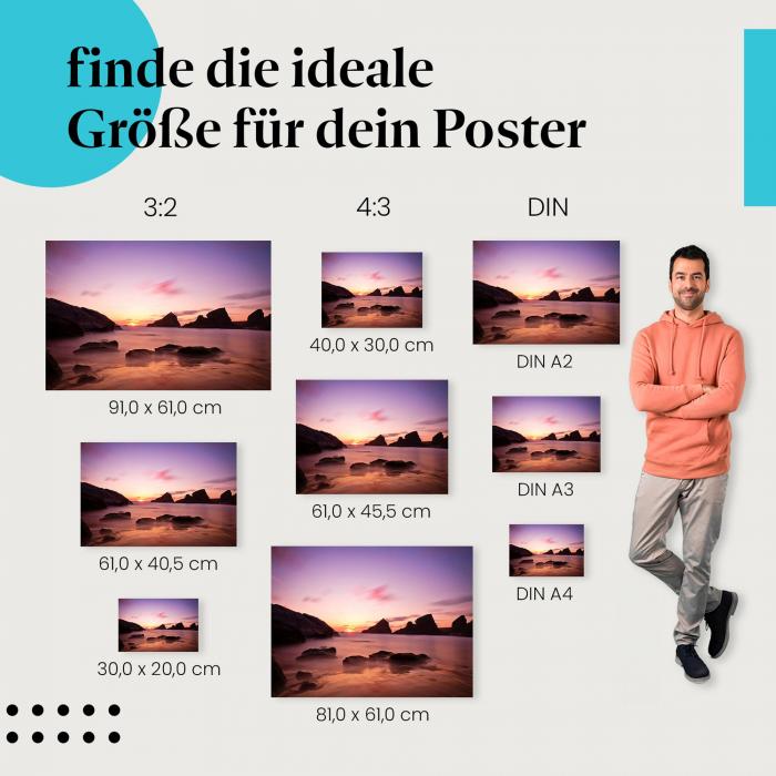 Ruhe & Weite: "Magischer Sonnenuntergang am Strand" - Poster mit Strand & Meer