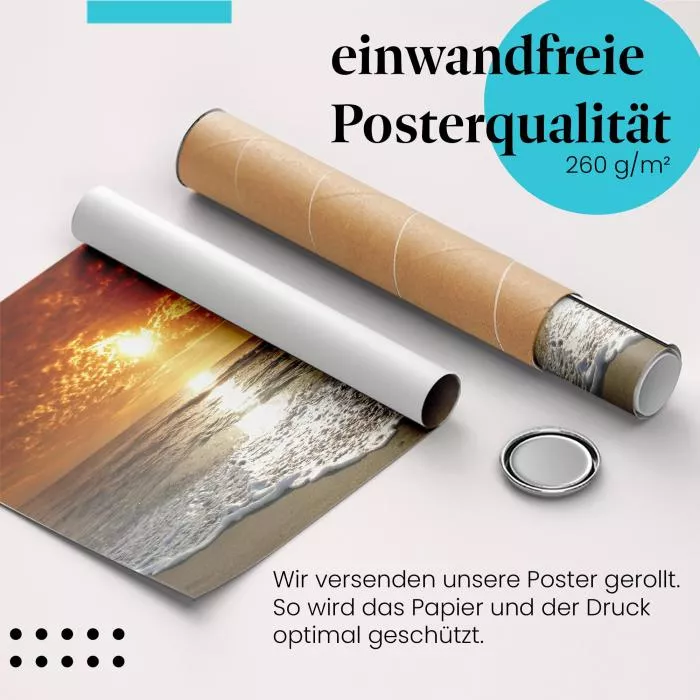 Romantischer Sonnenuntergang: Meer & Himmel | Postereck 0177
