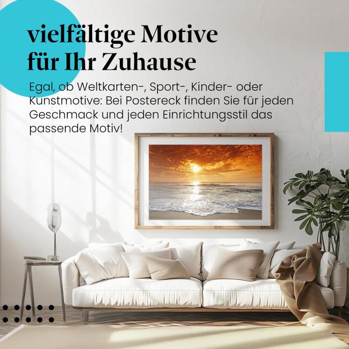 Preview: Romantischer Sonnenuntergang: Meer & Himmel | Postereck 0177