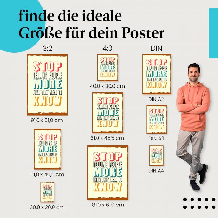 Geheimnisvoll & diskret: Poster "Sprich nicht zu viel - Weniger ist mehr"