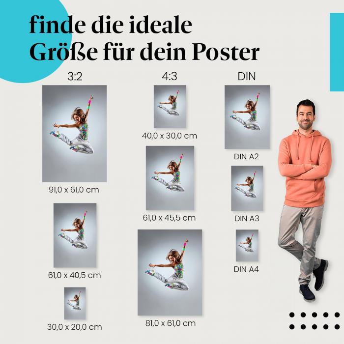 Tänzerin springt vor Freude: Lebensfreude pur - jetzt Poster bestellen!
