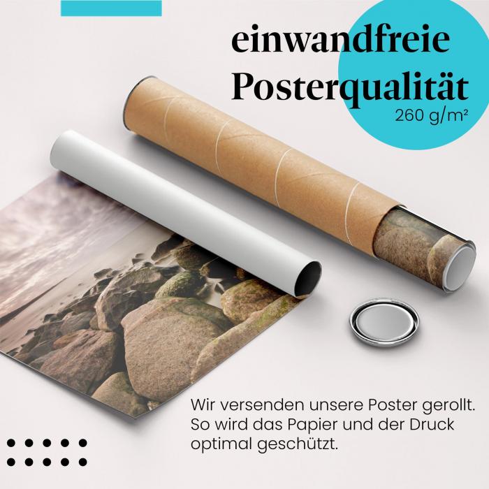 Gerolltes Poster "Steinküste", Himmel.