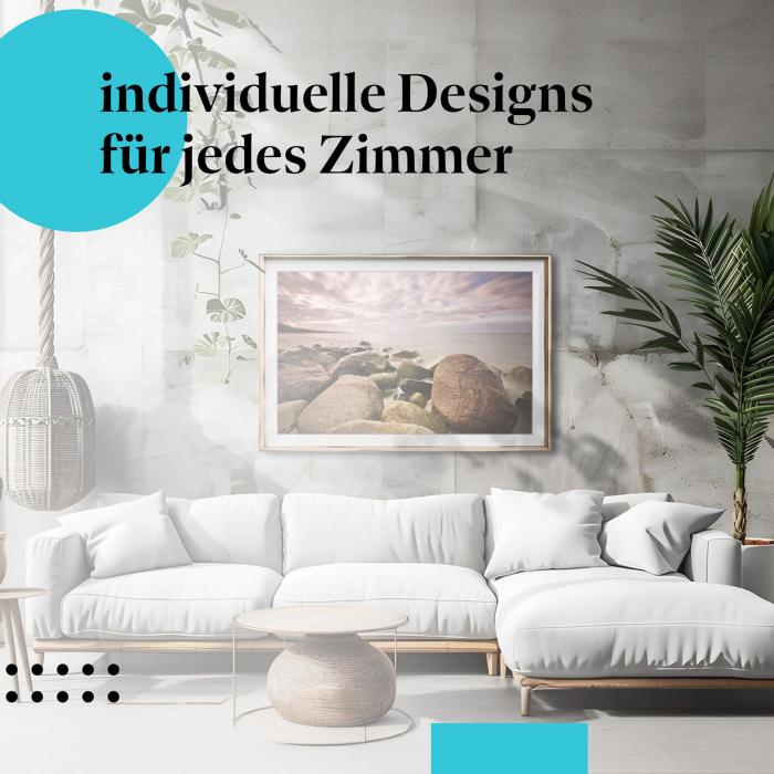 Küstenposter: "Steinküste" - Felsen, Küste & bewölkter Himmel