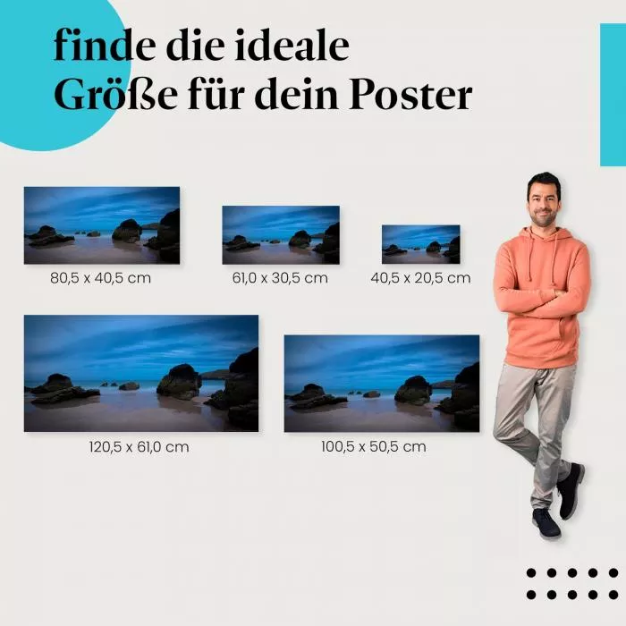Blaue Stunde: Einsamer Strand & Magie | Postereck 0495