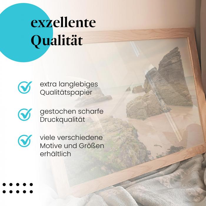 Preview: Steinformationen am Strand: Ruhe & Weite | Postereck 0493