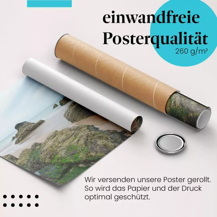 Steinformationen am Strand: Ruhe & Weite | Postereck 0493