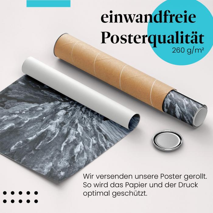 Gerolltes Poster "Sturm an der Küste". Mächtige Elemente, sicher verpackt.