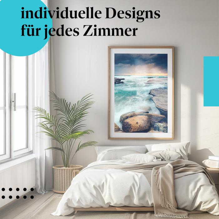 Schlafzimmer Deko: "Küste" Poster: Die Kraft des Meeres - perfekt fürs Schlafzimmer.