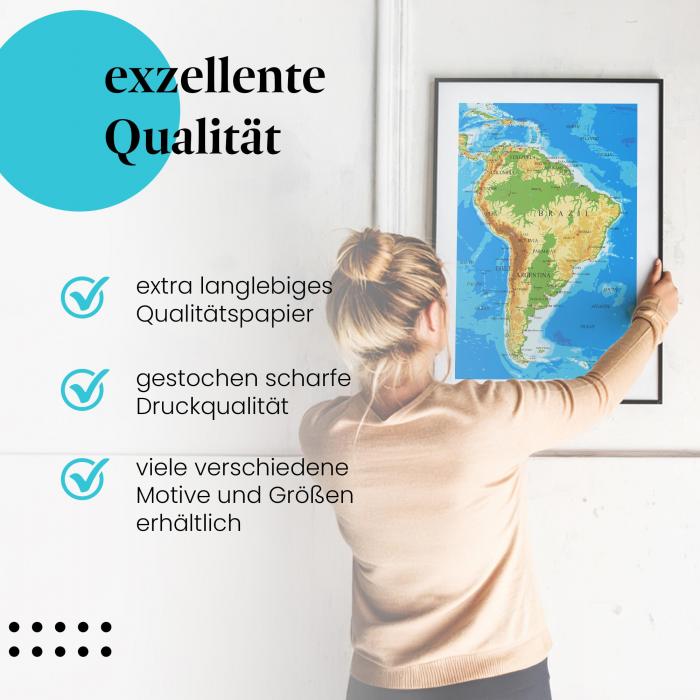 Preview: Südamerika: Topographische Karte | Postereck 1049