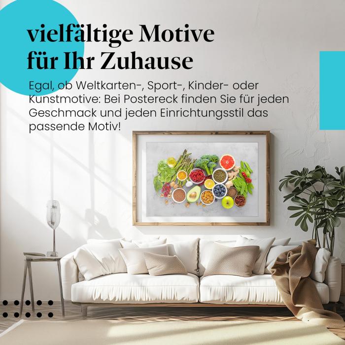 Leinwandbild "Superfoods": Gesunde Ernährung - bunt & vielfältig.