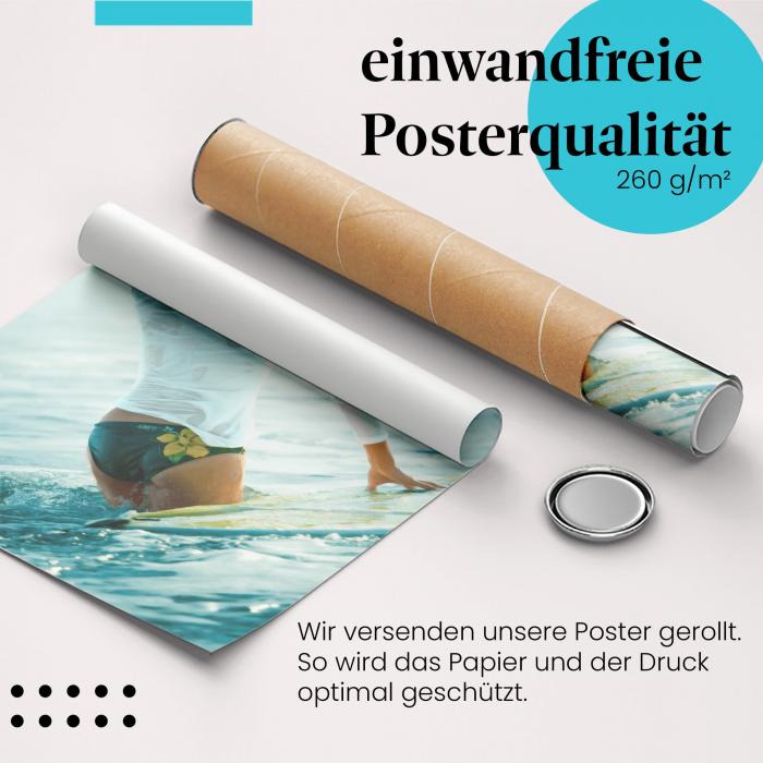 Preview: Surferin im Paradies: Tauchen in die Wellen | Postereck 0188