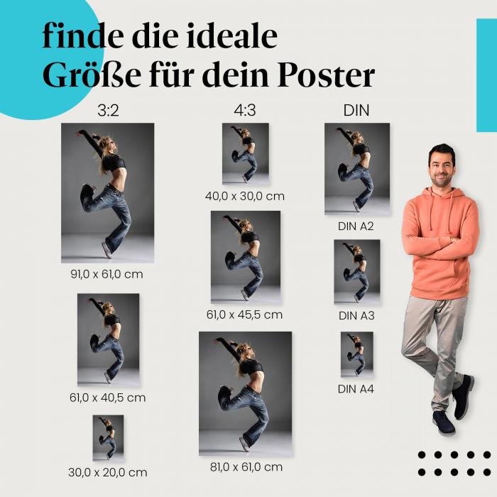 Tänzerin im Sprung Poster: Dynamische Tanzfotografie!