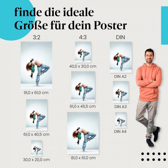 Tanzperformance Poster: Kunstvolle Bewegungen - verschiedene Größen.