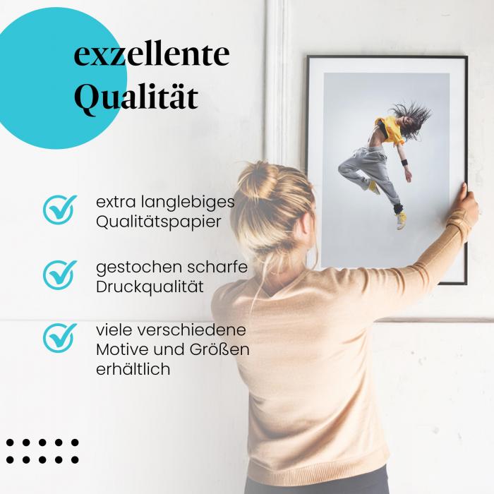 Gerahmtes Wandbild "Ausdruckstanz". Hochwertig gedruckt, langlebiges Papier. Verschiedene Größen.