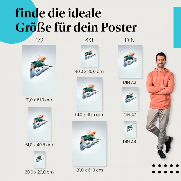 Energiegeladene Tänzerin Poster: Bewegung & Lebensfreude - jetzt bestellen!