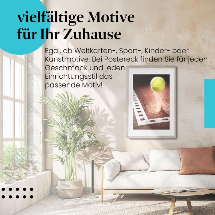 Dieses Leinwandbild bringt die Action und Spannung des Tennissports in Ihr Zuhause.