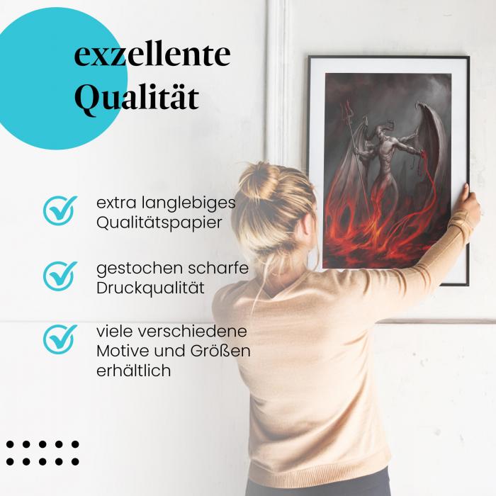 Gerahmtes Wandbild "Herr der Unterwelt". Langlebiges Papier, hochwertige Druckqualität. Verschiedene Motive und Größen.