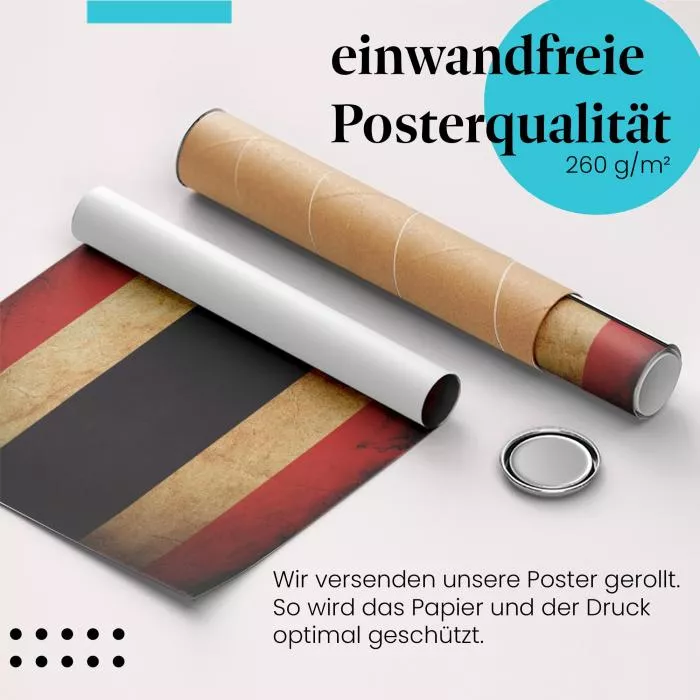  Thailand: Grunge Flagge im Vintage-Stil | Postereck 0303
