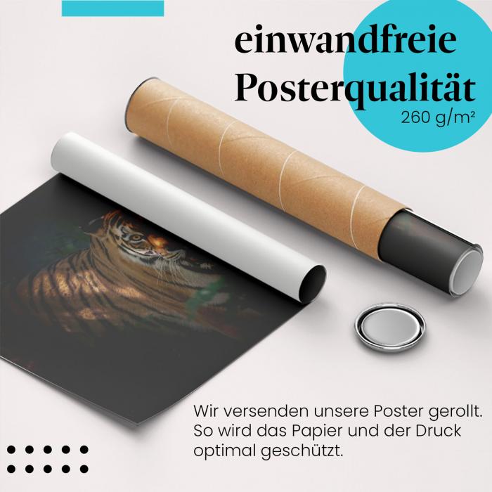 Gerolltes Poster "Tiger". Wildtierfotografie, sicher verpackt.
