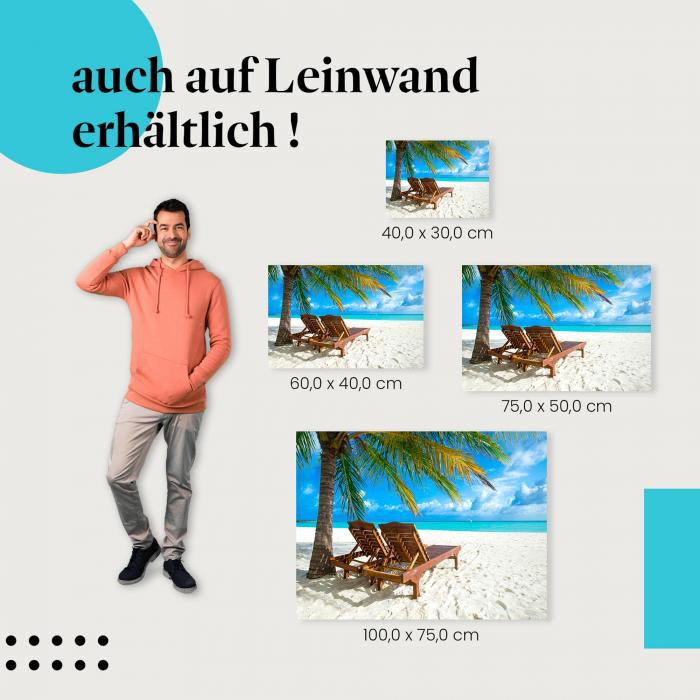 Traumstrand: Leinwandbild. Hol dir den Traumstrand nach Hause! Wähle deine Wunschgröße.