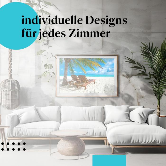 "Paradiesisches Feeling": Kunstdruck - Deko für Strand- & Reisefans.
