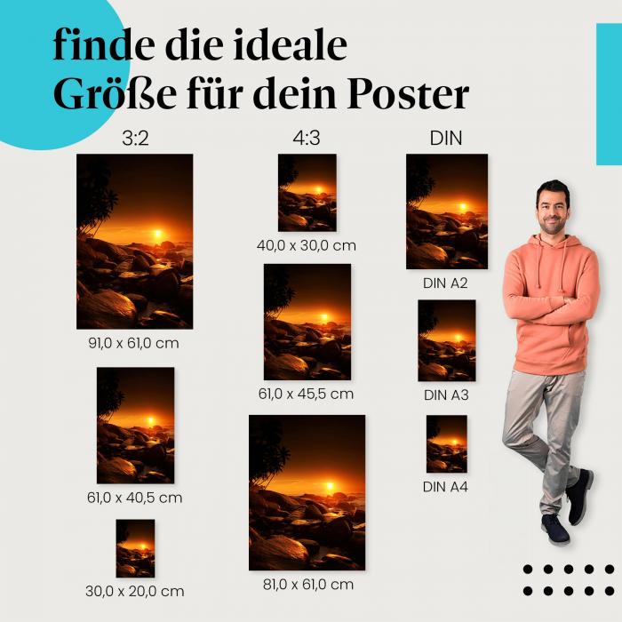 Tropischer Sonnenuntergang Poster: Palmenstrand - jetzt bestellen!