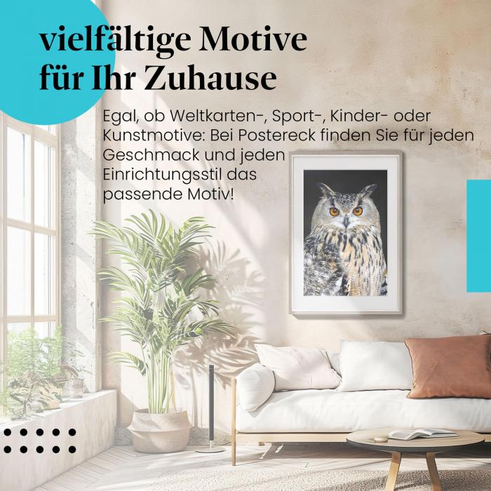 "Uhu": Poster - Porträt, durchdringender Blick, faszinierend.