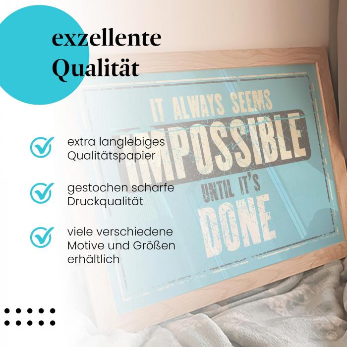 Gerahmtes Bild "It's Possible" - Inspirierendes Zitat, minimalistisches Design.