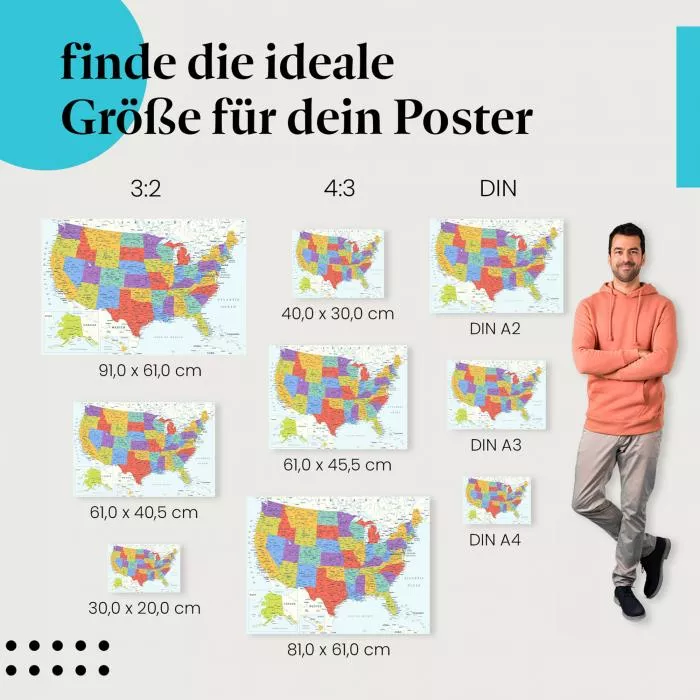 USA-Karte | Postereck 4085