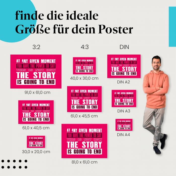 "At any given moment you have the power...": Motivationsposter für Neuanfänge
