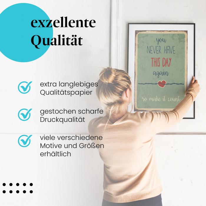 Preview: Vintage-Schild: "Sorge dafür, dass er zählt" | Postereck 0854