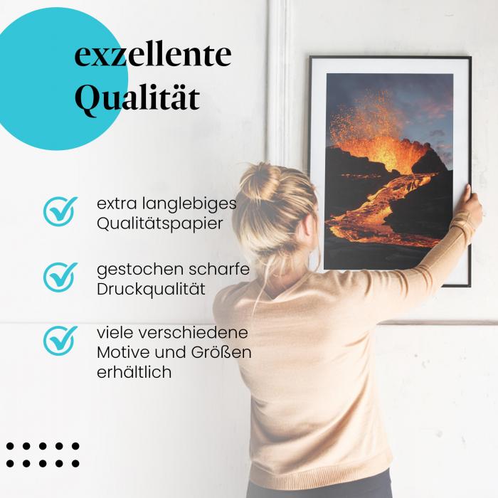 Preview: Glühender Vulkan: Ausbruch bei Nacht | Postereck 0129