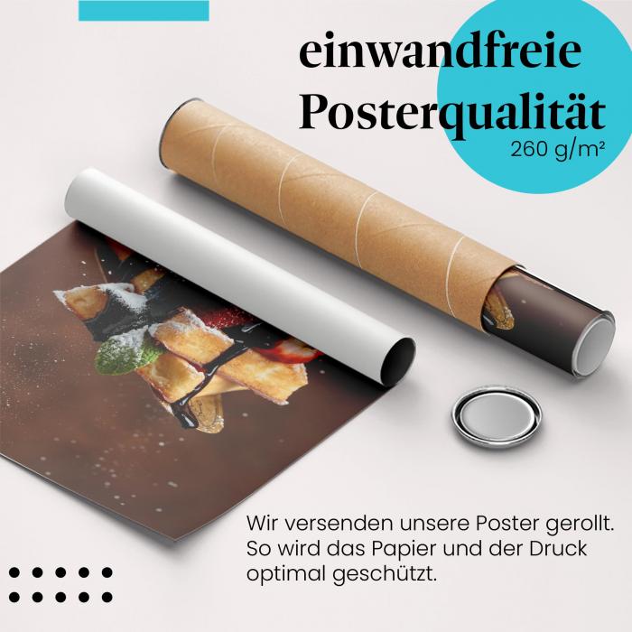 Gerolltes Poster "Waffeln" - Süße Verführung, sicher verpackt.