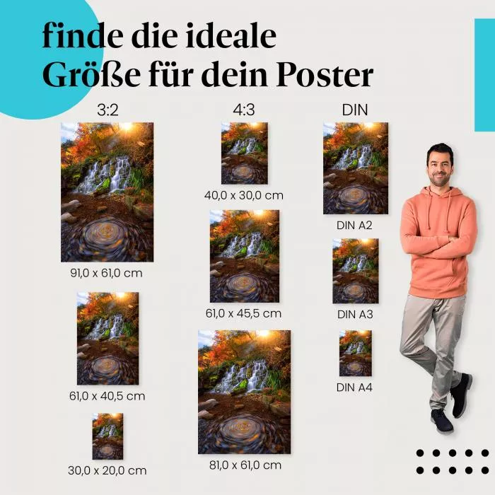 Wasserfall im Herbstwald | Postereck 3655