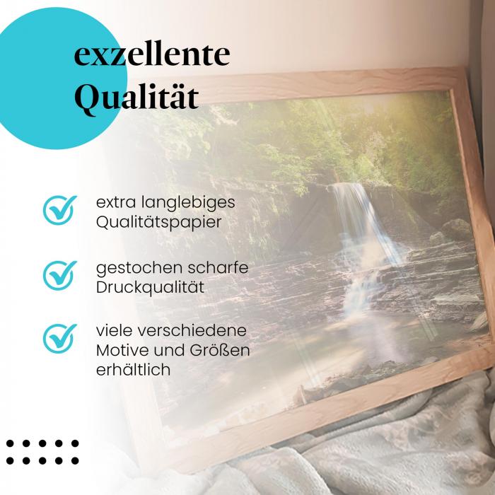 Preview: Idylle im Wald: Wasserfall & Teich | Postereck 1438