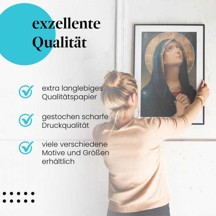 Gerahmtes Wandbild "Weinende Madonna". Hochwertiger Druck, langlebiges Papier. Verschiedene Größen.