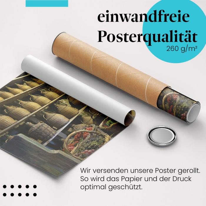 "Weinkeller": Gerolltes Poster - traditionell, Geschichte.