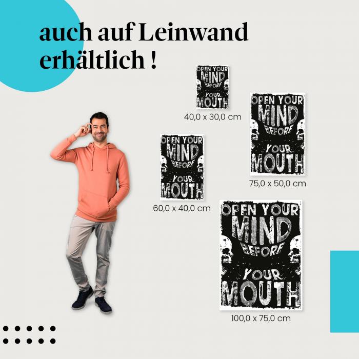 Leinwandbild "Open your mind...": Verschiedene Größen - finde deine passende Deko!