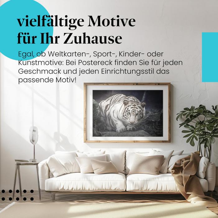 "Weißer Tiger": Poster - kraftvoll & faszinierend.
