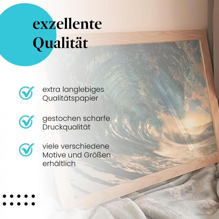 Preview:  Welle im goldenen Licht: Magischer Moment | Postereck 0258