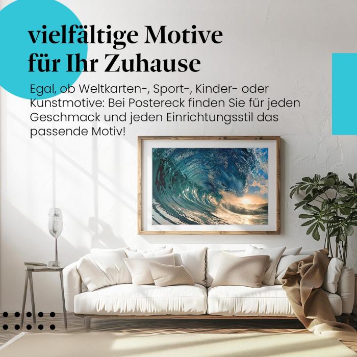 Preview:  Welle im goldenen Licht: Magischer Moment | Postereck 0258