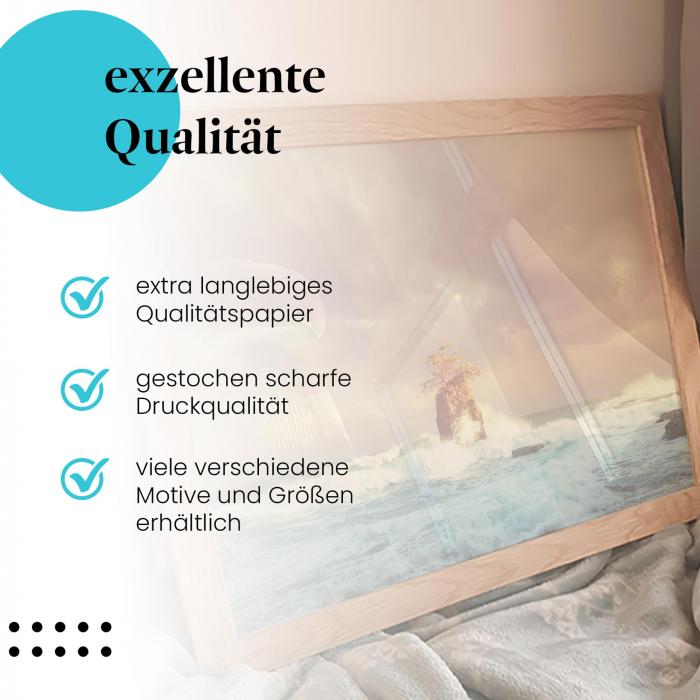 Preview: Einsamer Baum: Wellen & Felsen | Postereck 1364