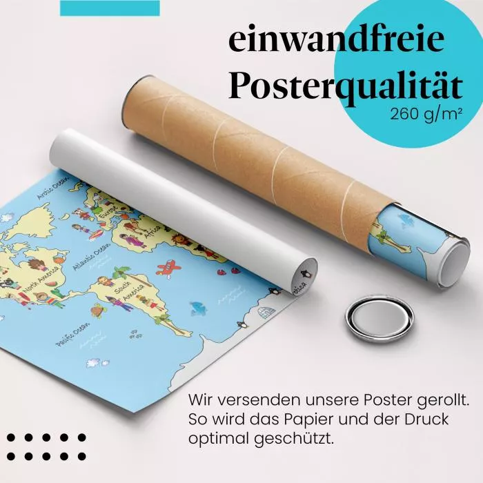 Bunte Kinderweltkarte | Postereck 2353