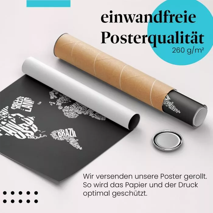  Weltkarte: Ländernamen & Typografie | Postereck 0275