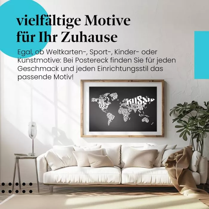  Weltkarte: Ländernamen & Typografie | Postereck 0275